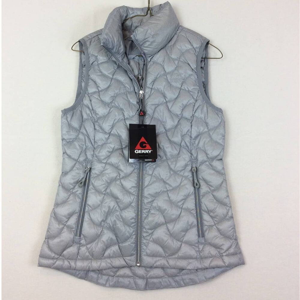 Gerry Down Filled Silver Puffer Vest Womens XSmall NWT
